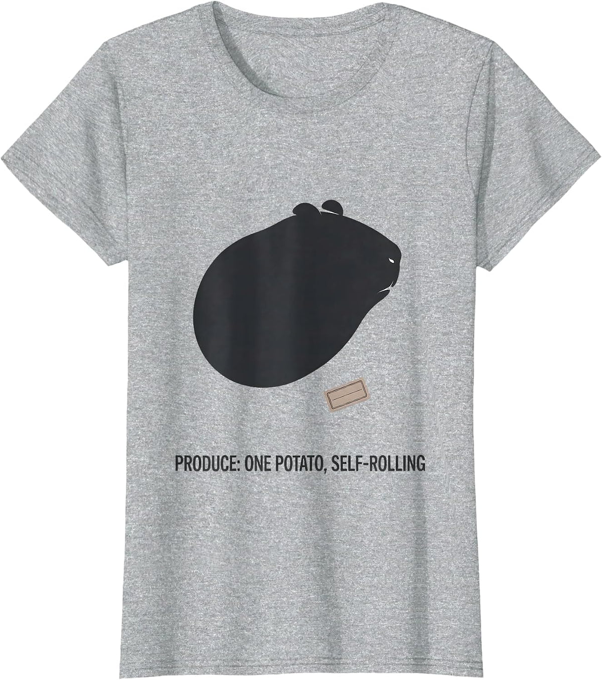 Produce One Potato Self-Rolling Funny Pig Lover Novelty T-Shirt - Heather Grey
