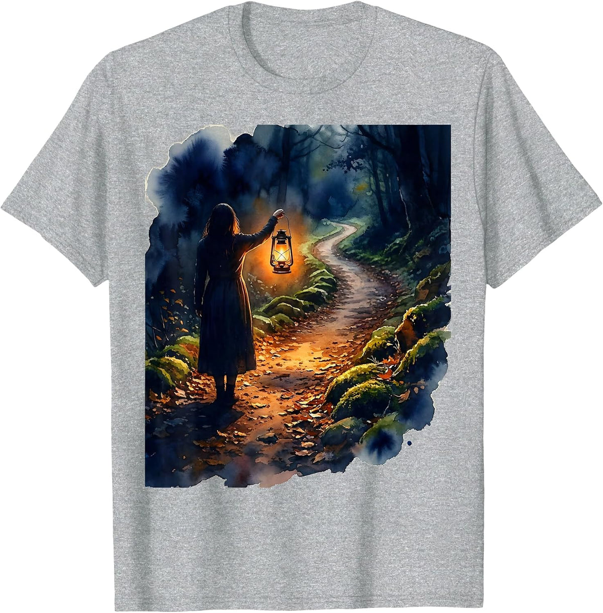 Men's Dear Person Behind Me Lantern Light Path Design T-Shirt - Heather Grey