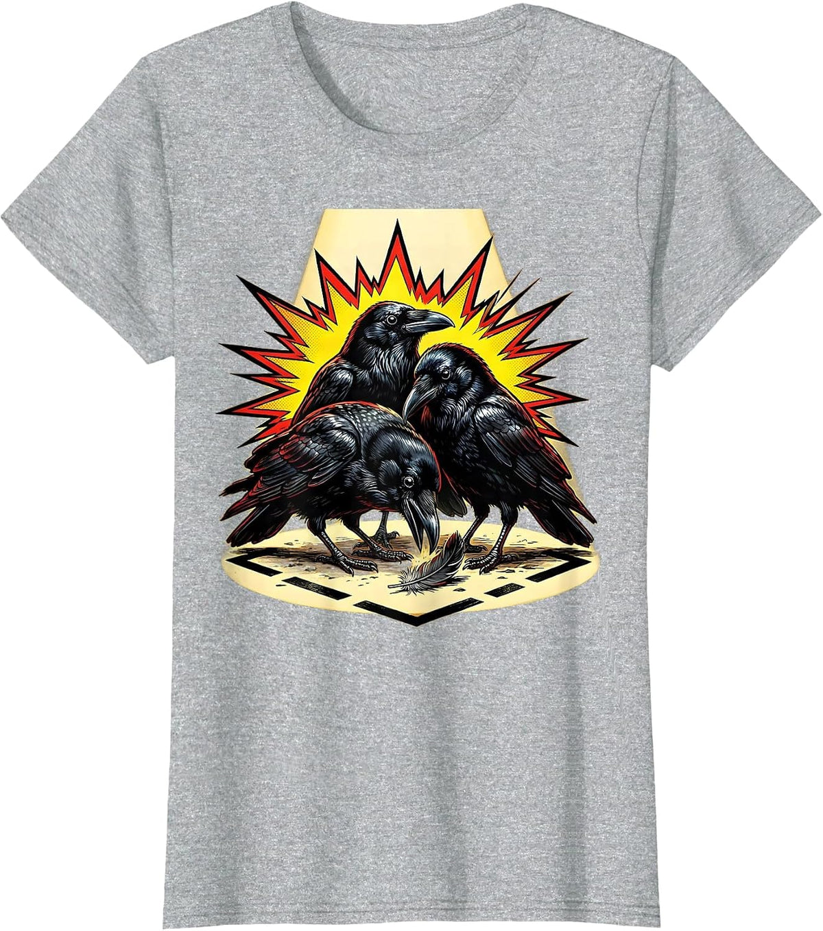 Crow Murder Dark Humor Gothic Bird Lover Halloween T-Shirt - Heather Grey