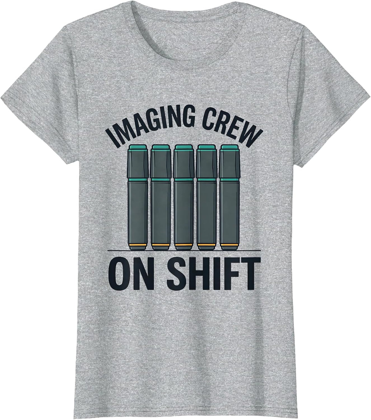 Women's Imaging Crew On Shift Funny Radiology Tech Appreciation Week T-Shirt - Heather Grey