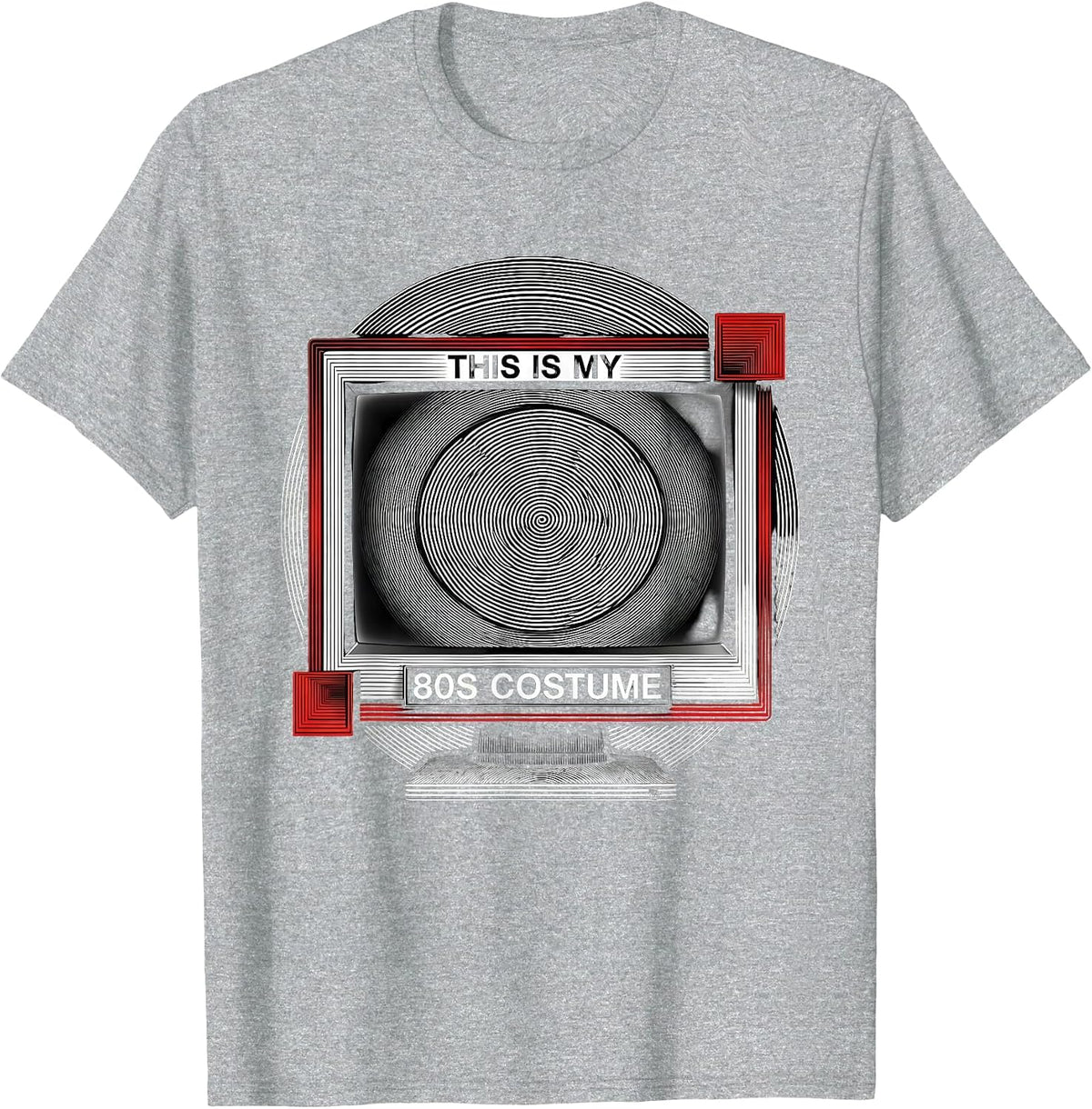 Men's This Is My 80s Costume Op Art Moiré Vintage Party T-Shirt - Heather Grey