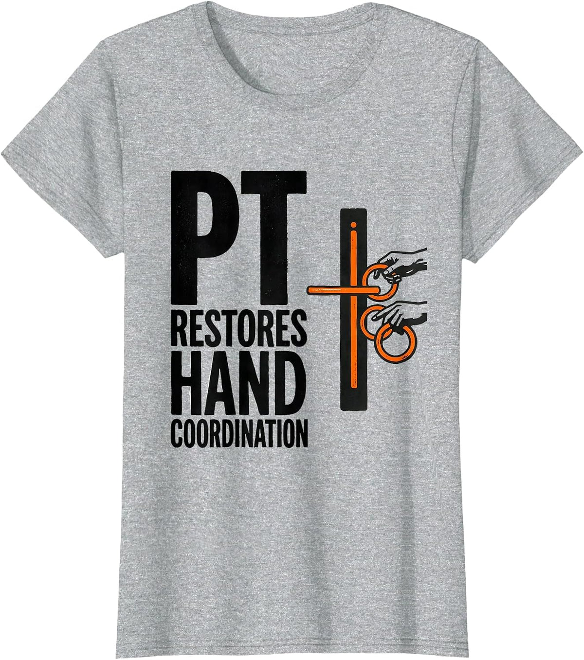PT Restores Hand Coordination Stencil Graphic Physical T-Shirt - Heather Grey