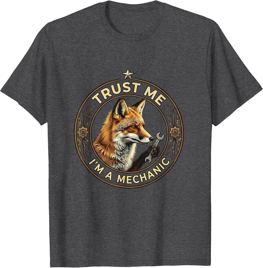 Trust Me I'm a Mechanic Funny Garage Design T-Shirt - Dark Heather Grey