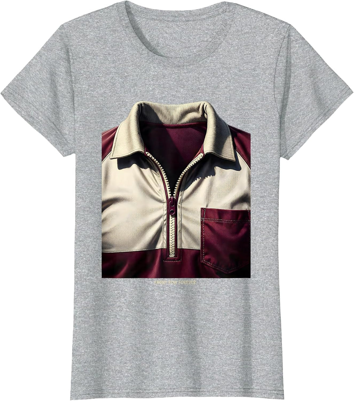 Women's Front Row Forever Rugby Graphic Design T-Shirt - Heather Grey