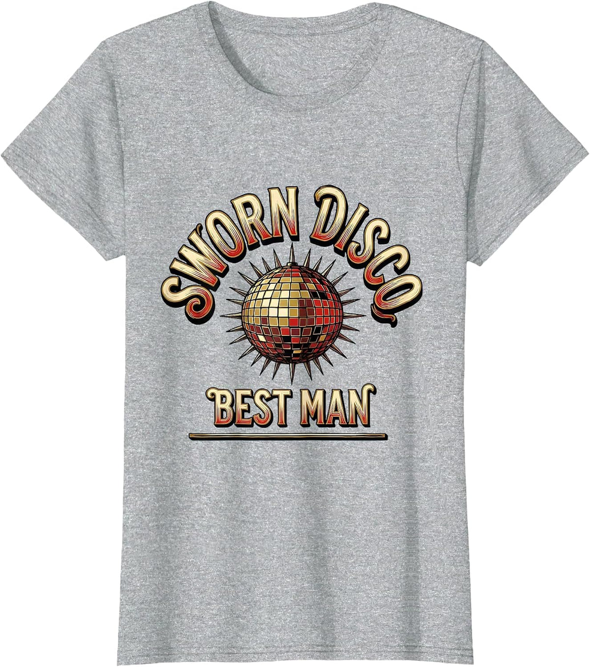 Women's Sworn Disco Best Man Retro 70s Disco Party Costume T-Shirt - Heather Grey