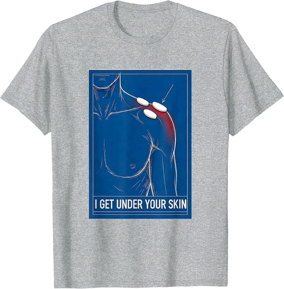 Men's I Get Under Your Skin Funny Physical Therapist Massage T-Shirt - Heather Grey