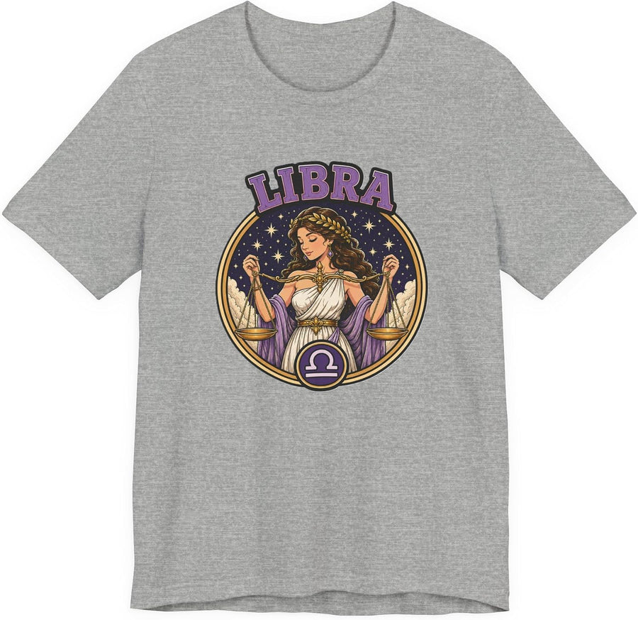 Libra Zodiac T-Shirt – Vintage Scales Astrology Tee - As Pictured