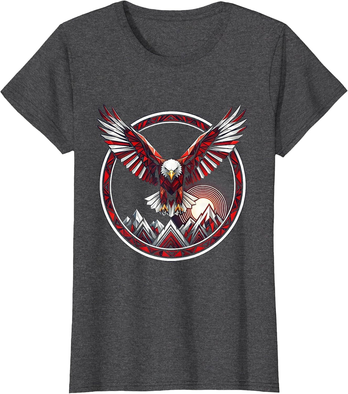 Women's Colorado Bald Eagle Soaring Over Mountain Peaks T-Shirt - Dark Heather Grey