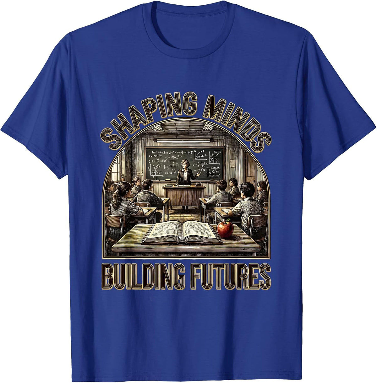 Men's Shaping Minds Building Futures Labor Day Teacher T-Shirt - Royal Blue