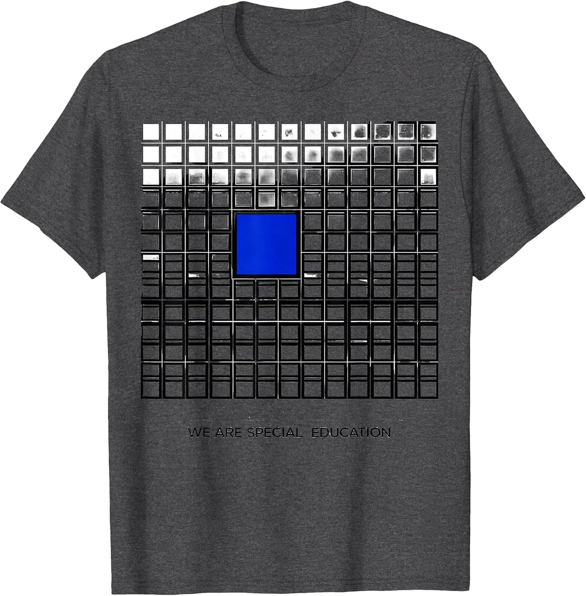 We Are Special Education Geometric Teacher Awareness Gift T-Shirt - Dark Heather Grey