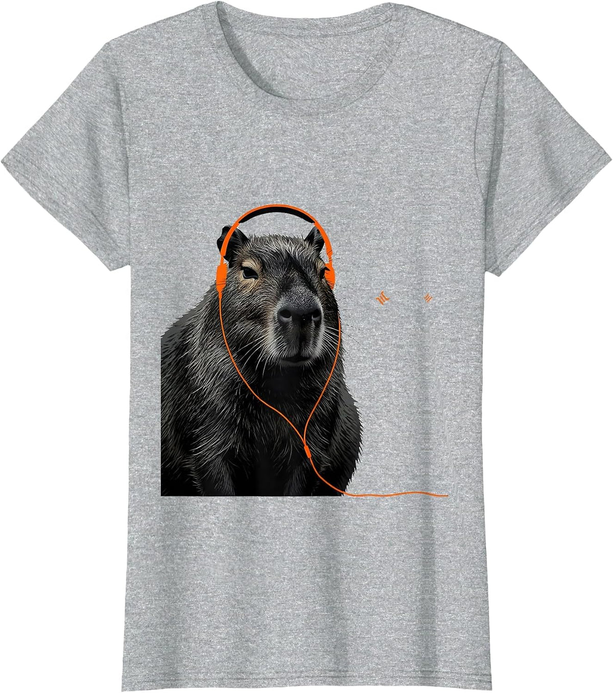 Women's Capybara Gamer Minimalist Funny Animal Lover T-Shirt - Heather Grey