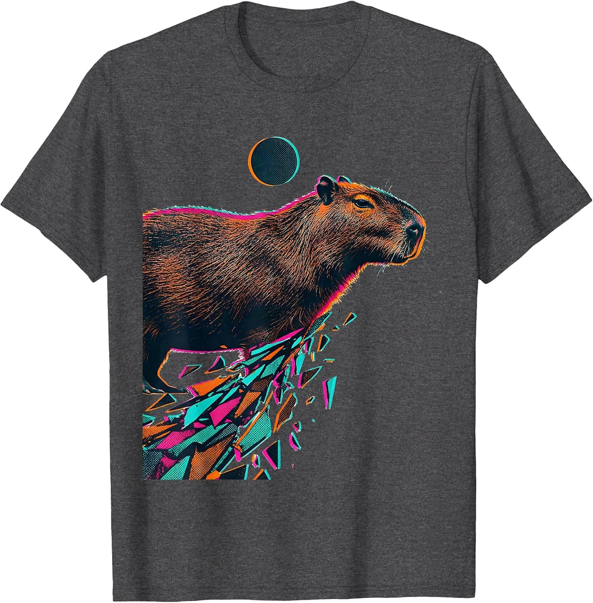 Men's Capybara Meme Humor Funny Animal Gamer T-Shirt - Dark Heather Grey