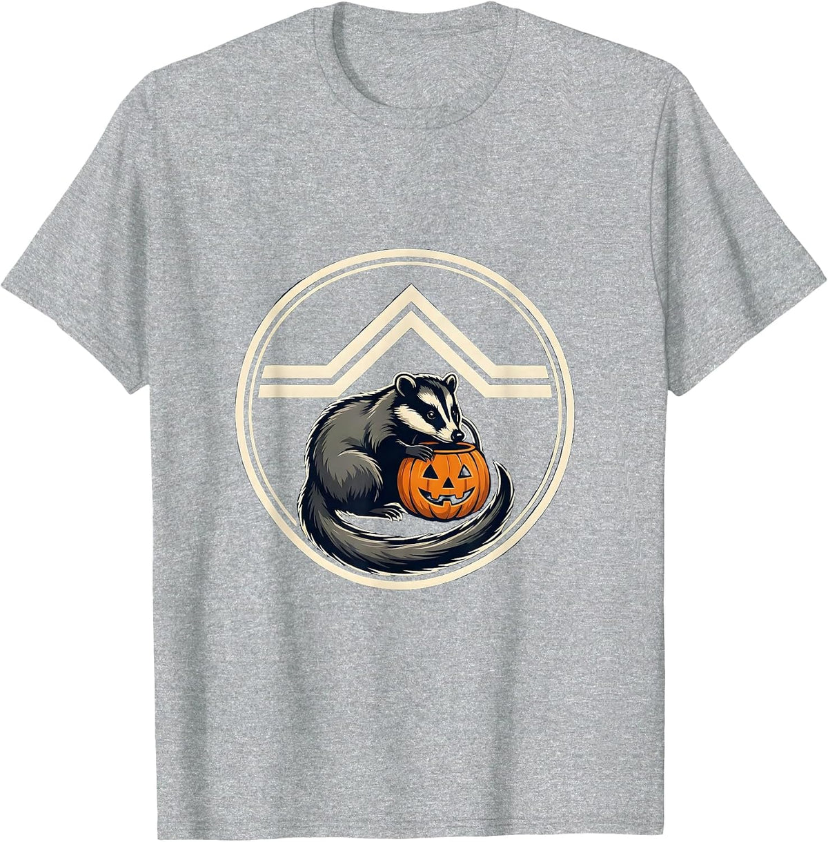 Men's Cute Opossum Pumpkin Halloween Kids Humor T-Shirt - Heather Grey