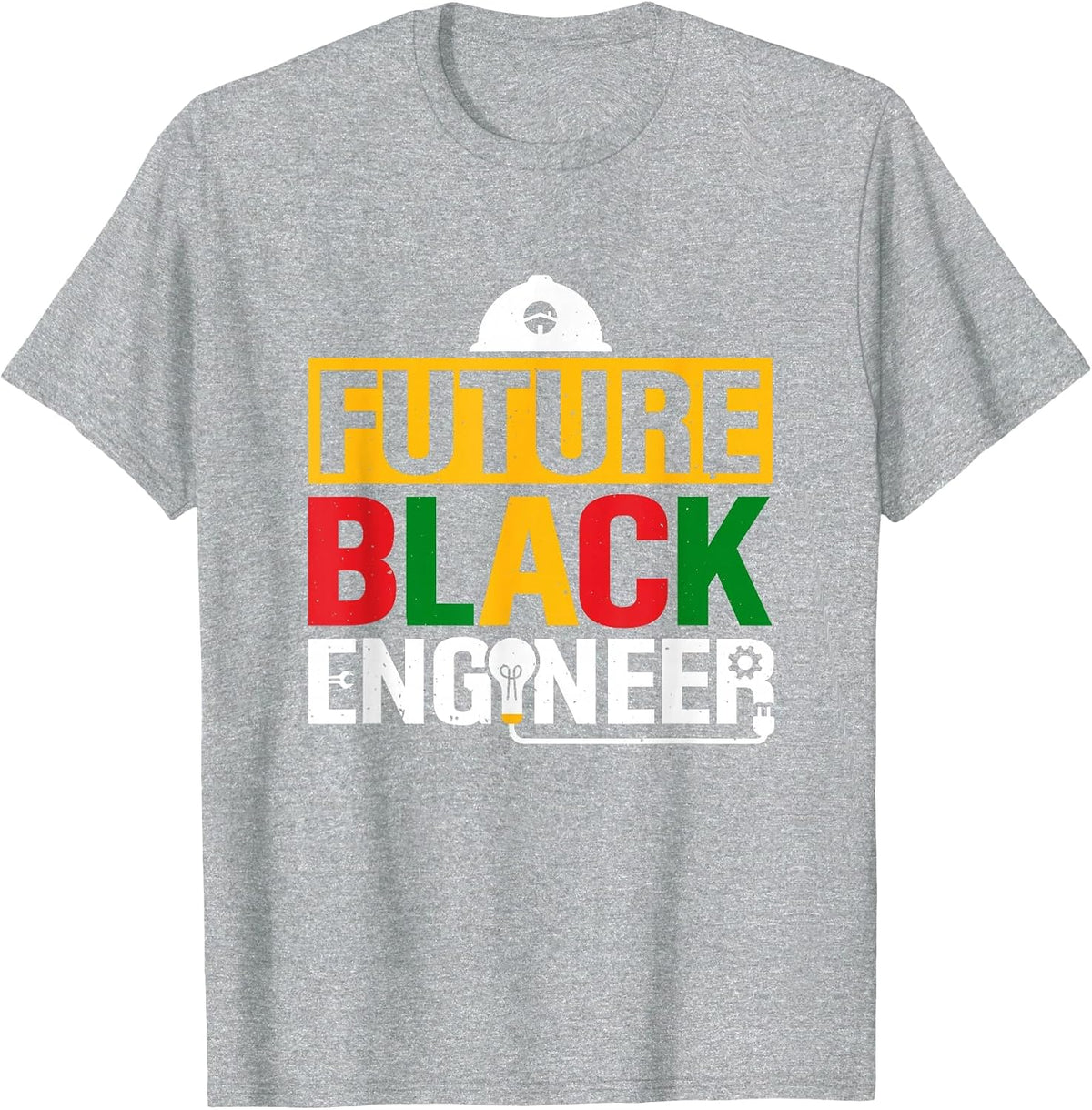 Future Black Engineer African American Engineering Student T-Shirt - Heather Grey