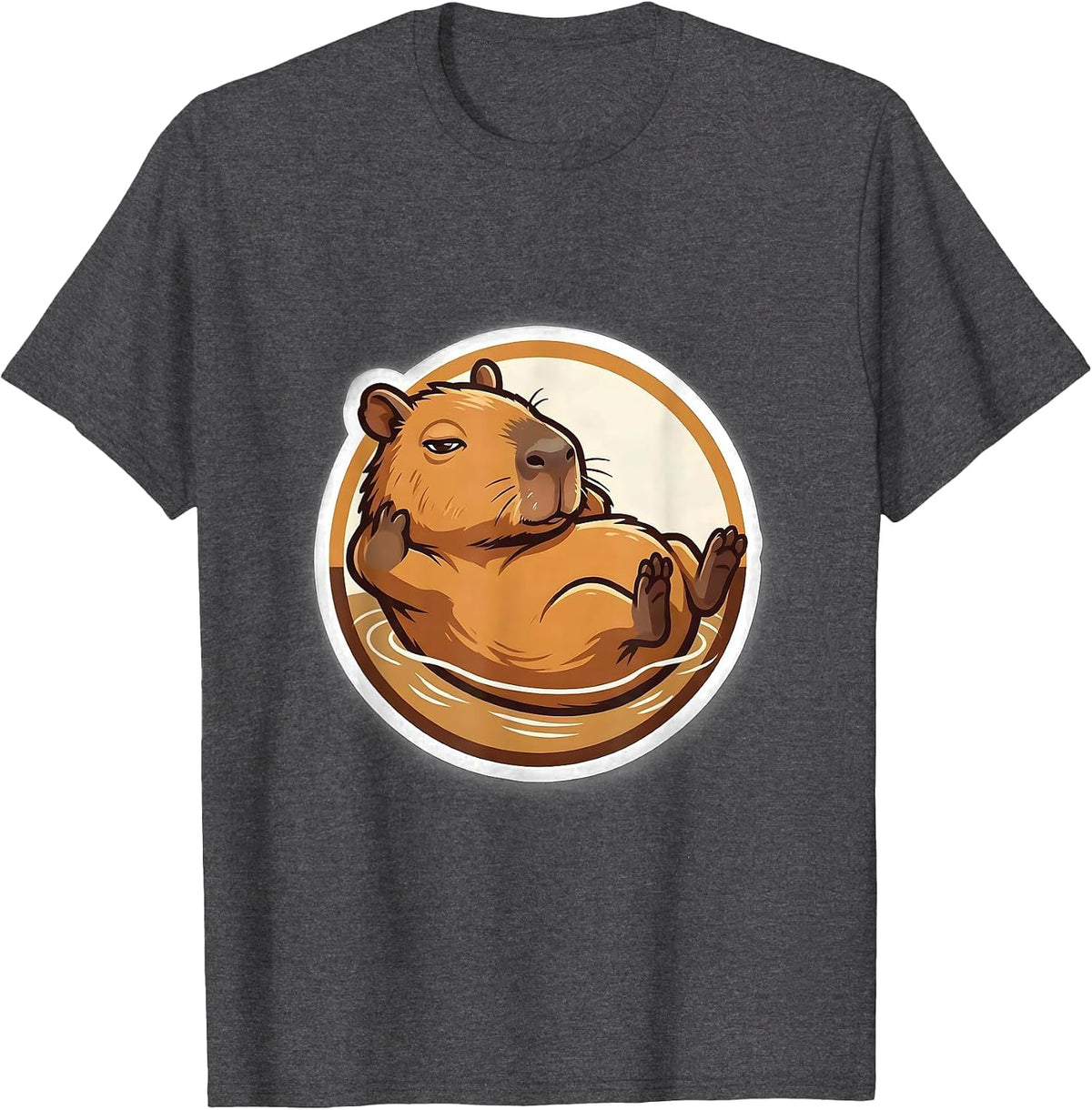 Capybara Sticker Funny Animal Meme Humor T-Shirt - Dark Heather Grey