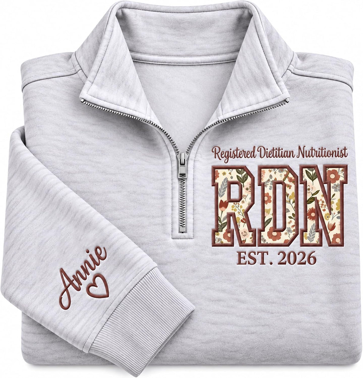 Custom Embroidered Profession Quarter Zip Sweatshirt, Personalized Workwear for Office, Clinic, Professional Gifts -