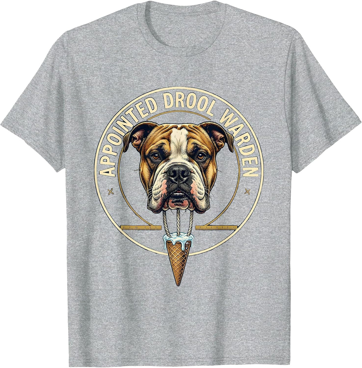 Men's Appointed Drool Warden Funny Bull Terrier Dog Mom Dog Dad T-Shirt - Heather Grey