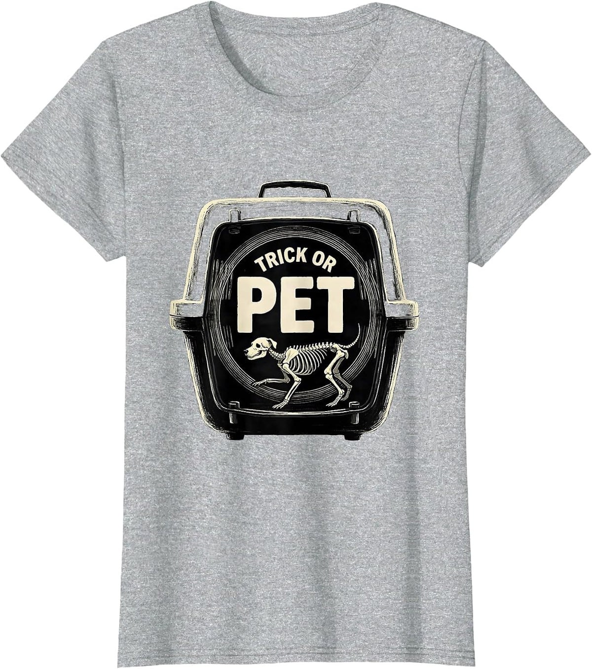 Trick Or PET Radiology Tech Halloween X-Ray Tech Humor T-Shirt - Heather Grey