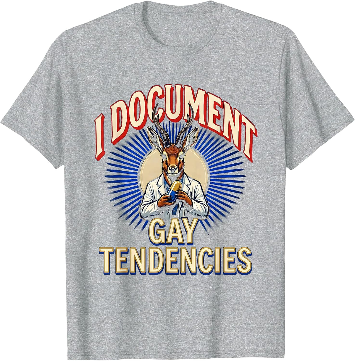 Men's I Document Gay Tendencies Funny Bootleg Meme Humor Queer T-Shirt - Heather Grey