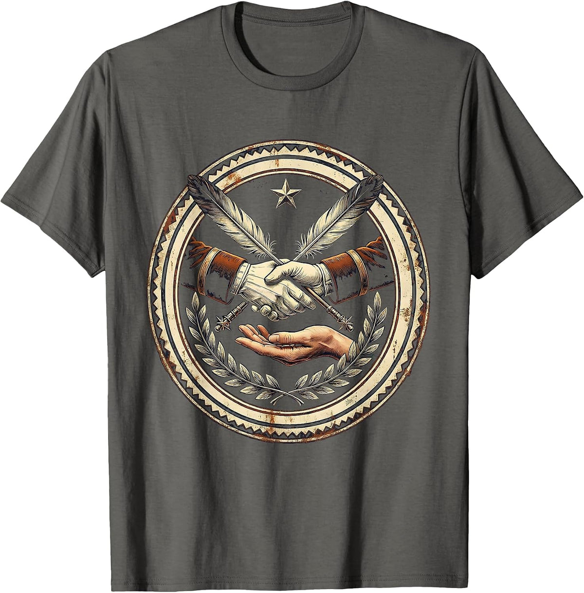 Band Mom Drum Major Baton Graphic Tee T-Shirt - Asphalt Grey