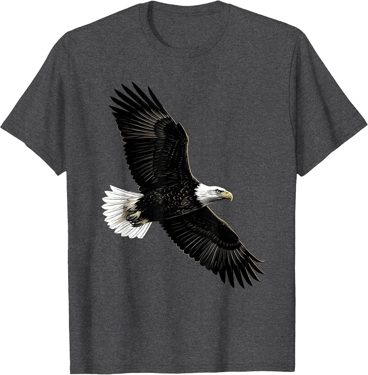 Eagle Silhouette Patriotic Wildlife Bird Nature Design T-Shirt - Dark Heather Grey