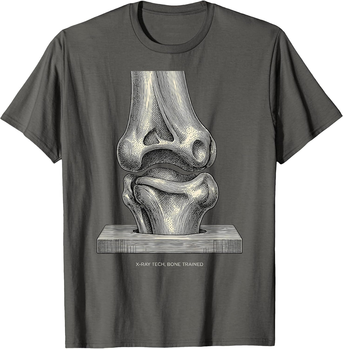 X-Ray Tech Bone Trained Funny Radiology Tech Humor T-Shirt - Asphalt Grey