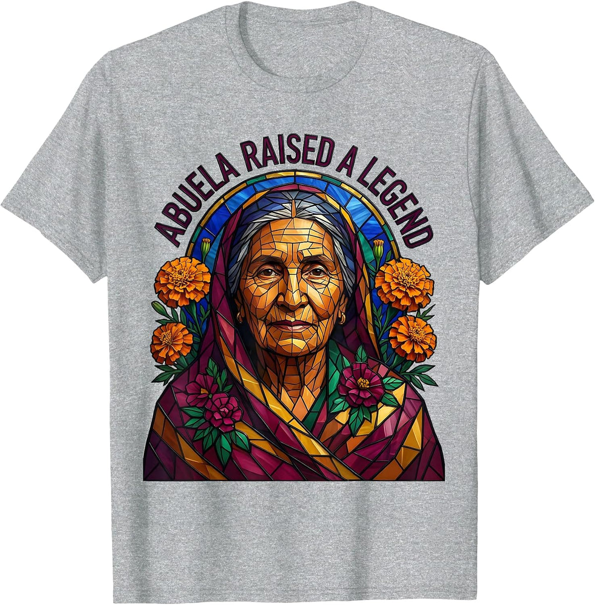 Men's Abuela Raised A Legend Hispanic Heritage Design T-Shirt - Heather Grey