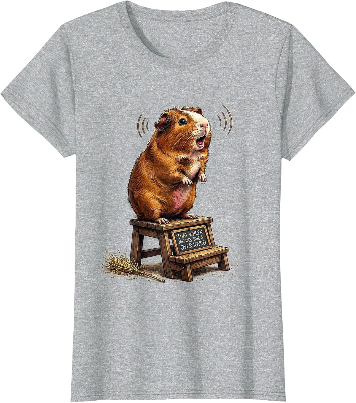 That Wheek Means She's Overjoyed Funny Guinea Pig Cavy Lover T-Shirt - Heather Grey