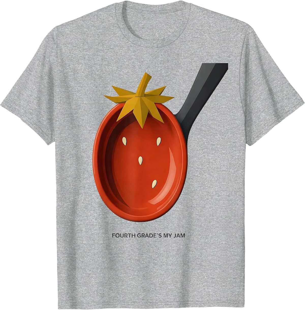 Men's Fourth Grade's My Jam Midcentury Modern Strawberry Back T-Shirt - Heather Grey