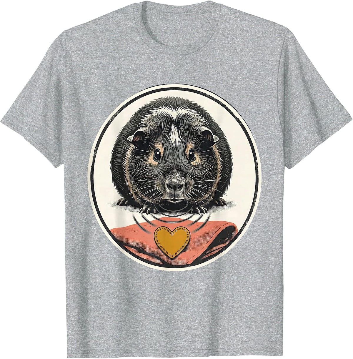 Men's Guinea Pig Rosette Lap Blanket Cavy Lover Screenprint Poster T-Shirt - Heather Grey