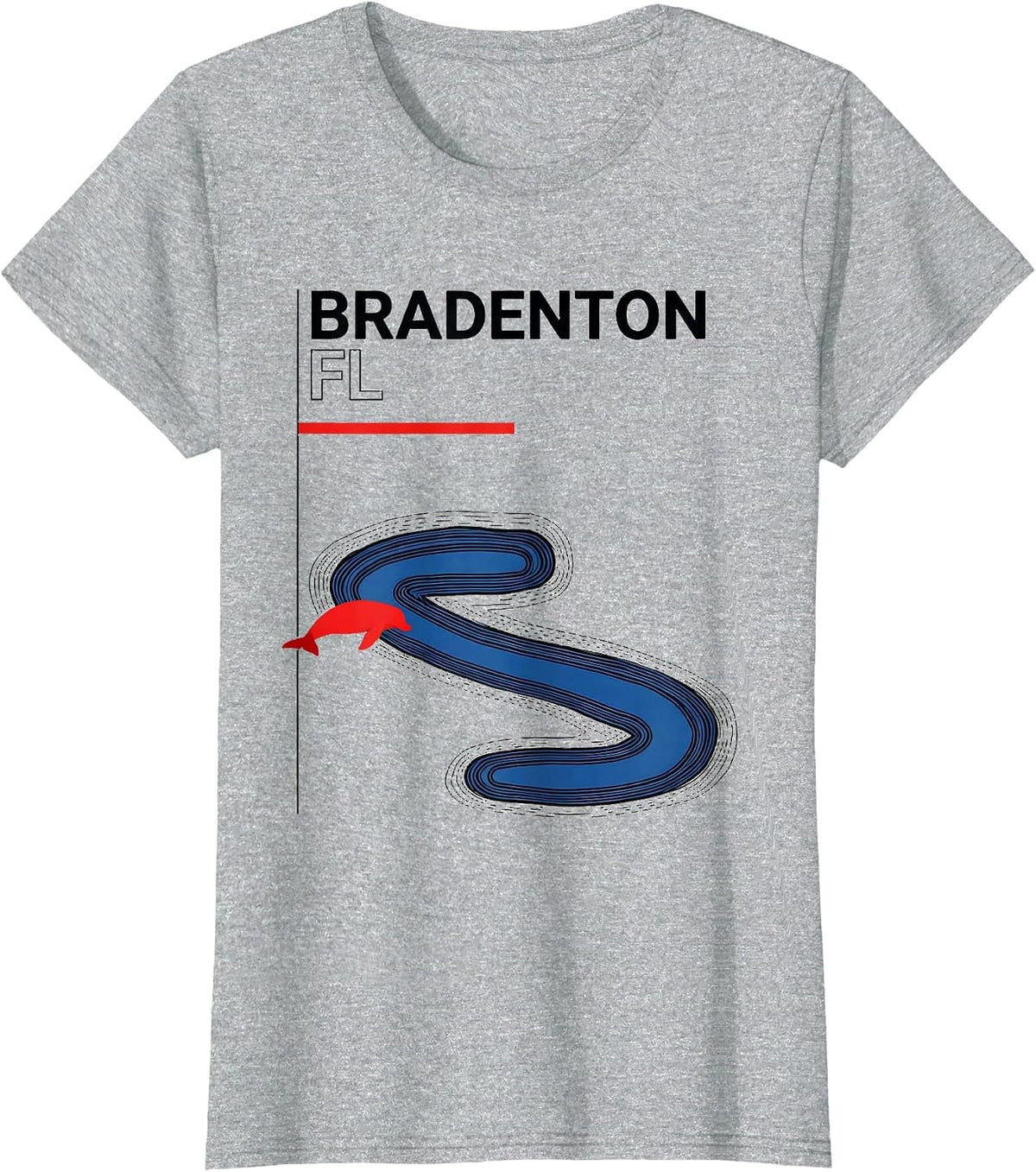 Women's BRADENTON FL Vintage Swiss International Manatee River Retro T-Shirt - Heather Grey