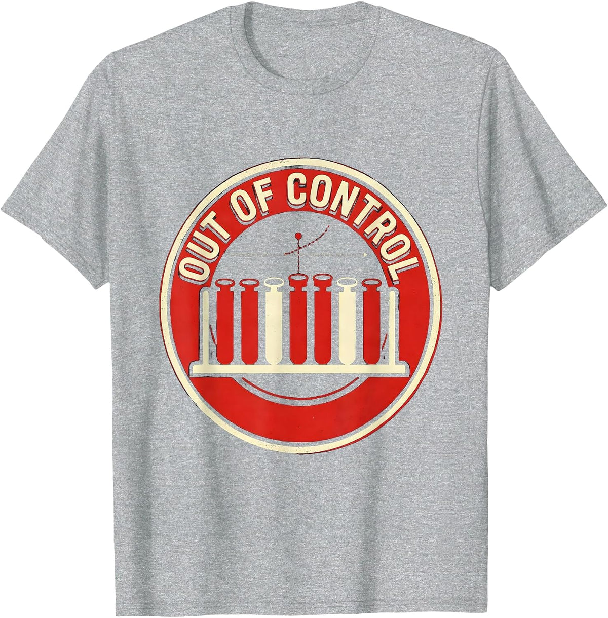 Men's QC Chart Out Of Control Lab Tech Humor Screenprint T-Shirt - Heather Grey