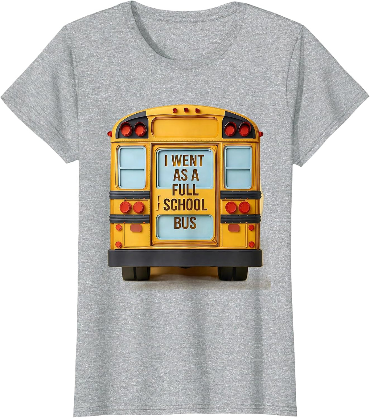 Women's I Went As A Full School Bus Funny Halloween Costume Bus T-Shirt - Heather Grey