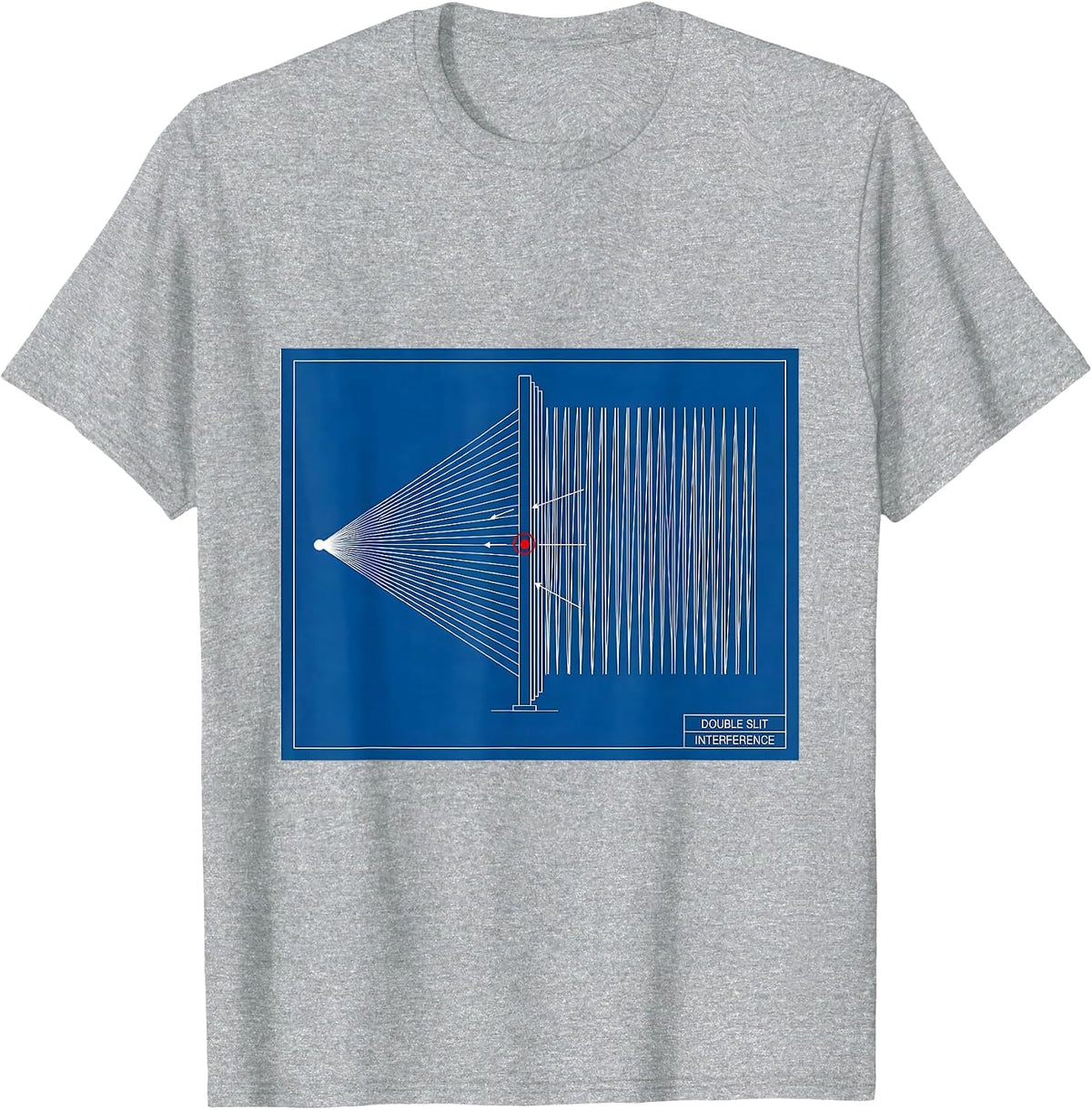 Men's Double Slit Interference Technical Blueprint Quantum Physics T-Shirt - Heather Grey