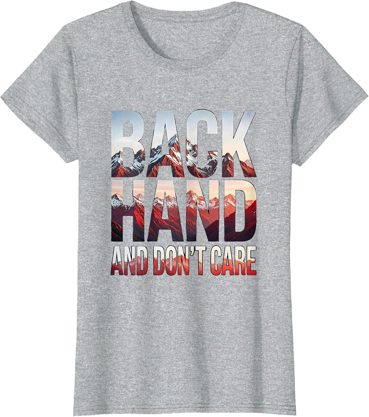 Women's Backhand and Don't Care Tennis Design T-Shirt - Heather Grey