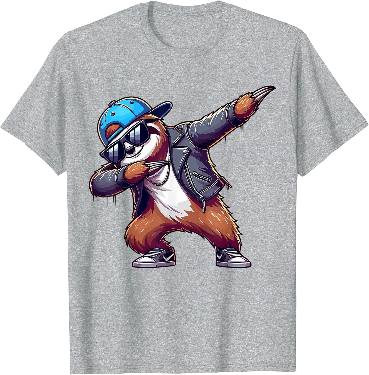 Dabbing Sloth T-Shirt - Heather Grey