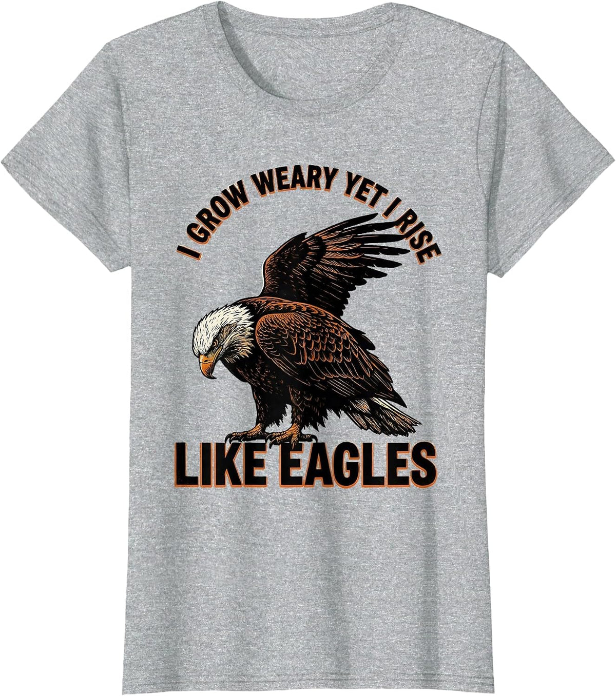 Women's I Grow Weary Yet I Rise Like Eagles Faith-Inspired Eagle T-Shirt - Heather Grey