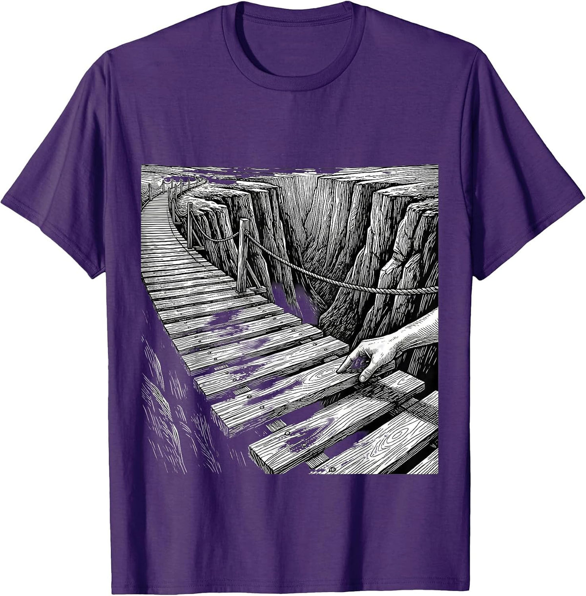 Suicide Prevention Awareness Bridge Builder Graphic T-Shirt - Purple