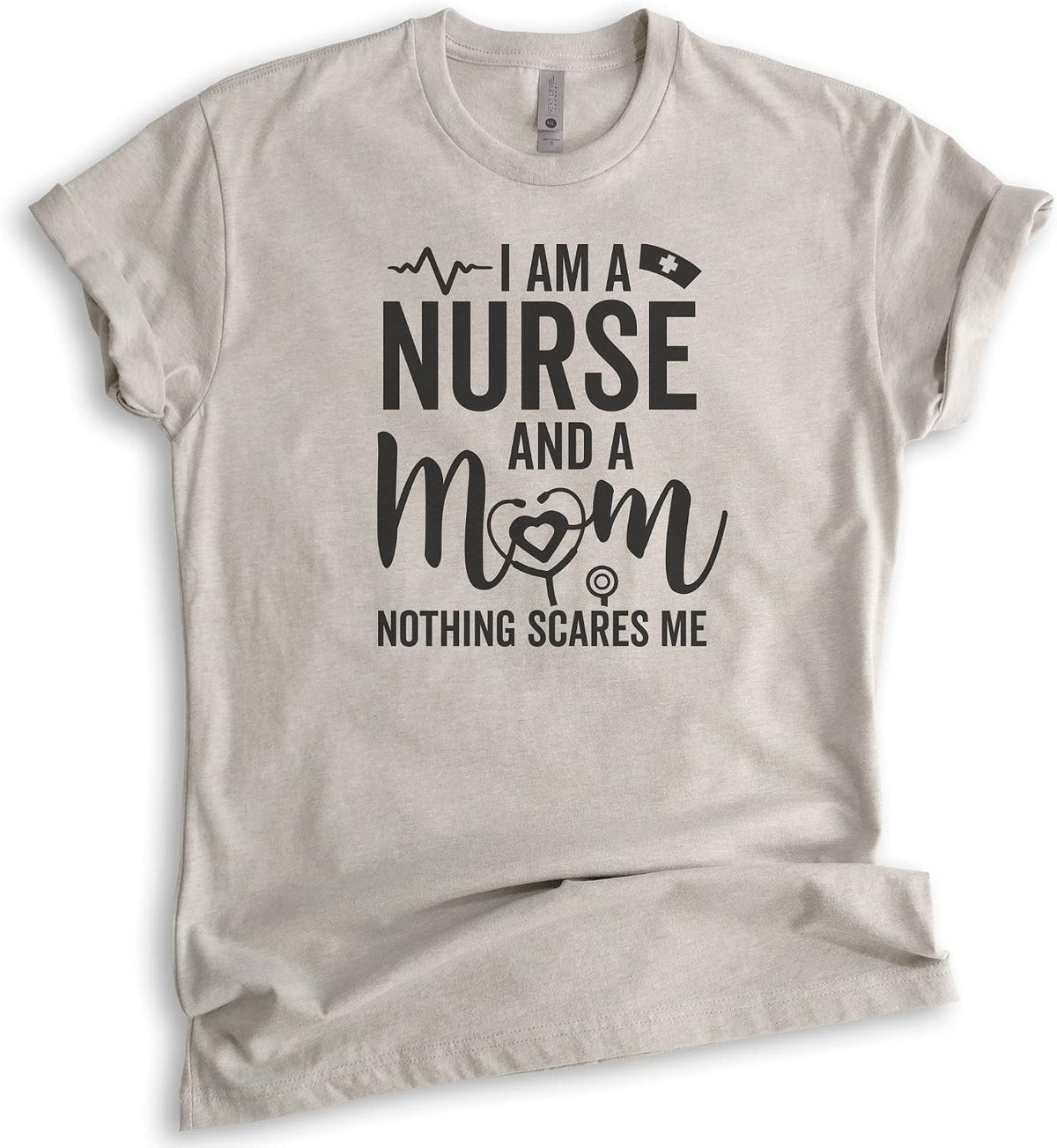I Am A Mom and A Nurse Shirt, Unisex Women's Tee, RN Mom Nurse Tee - Light Silk Gray