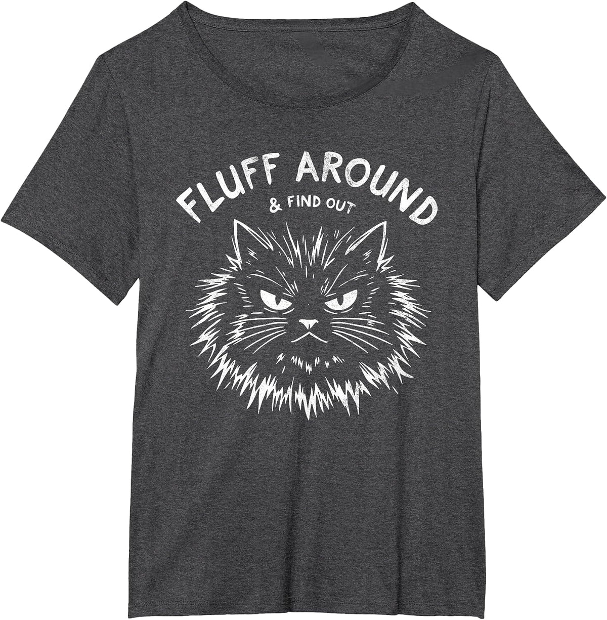 Fluff Around Funny Sayings Black Cat Tee You Fluffin' Fluff T-Shirt - Dark Heather Grey