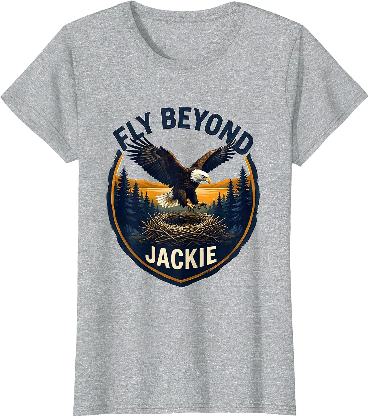 Fly Beyond Jackie Vintage Eagle Memorial Big Bear Lake T-Shirt - Heather Grey