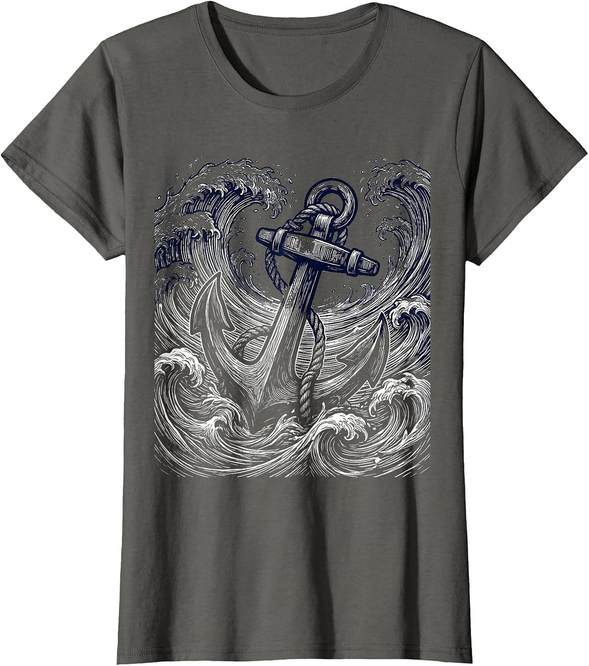 Women's Anchor in the Storm Suicide Prevention Awareness T-Shirt - Asphalt Grey