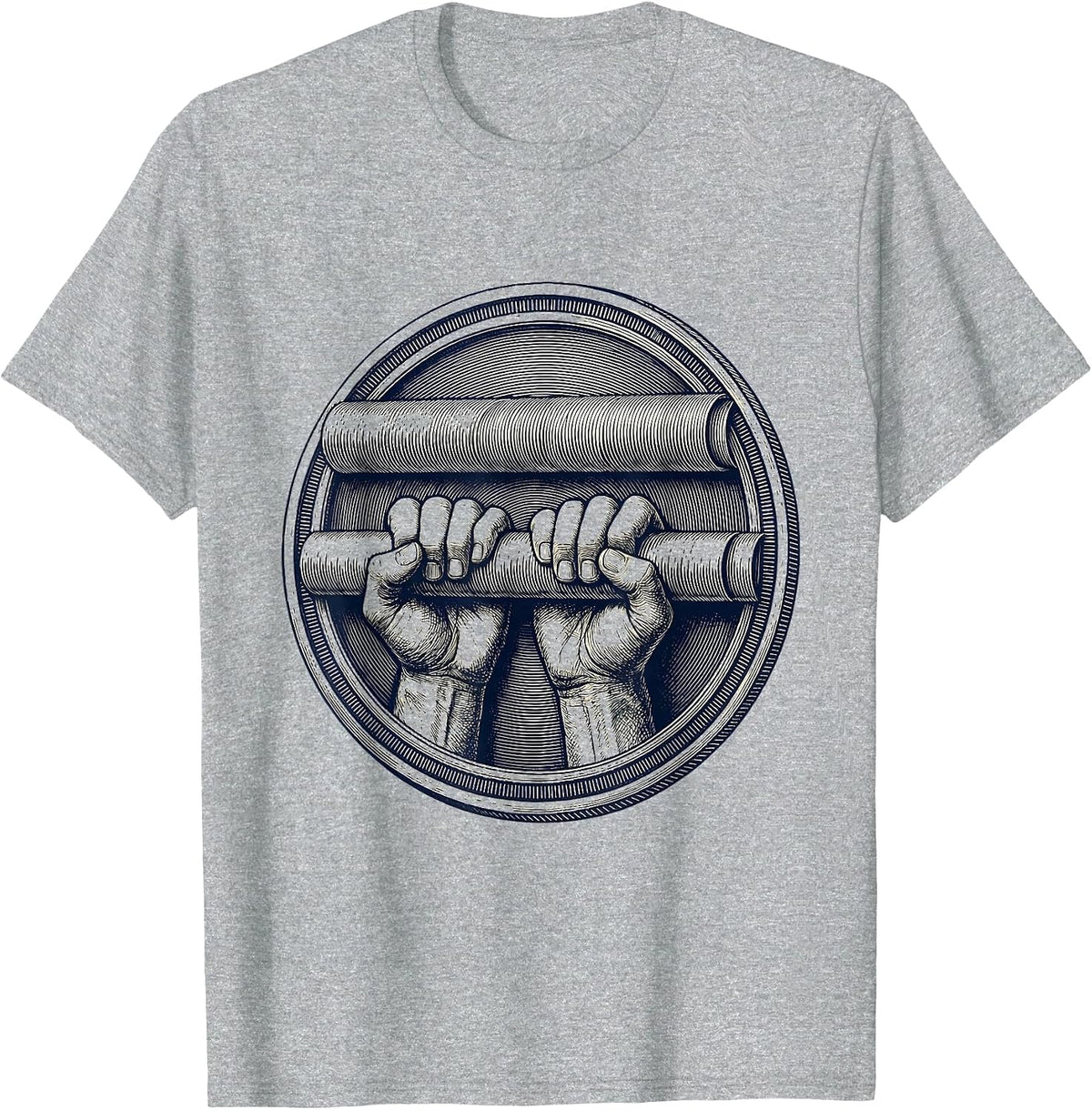 Men's Physical Therapy Parallel Bars Grip Illustration T-Shirt - Heather Grey