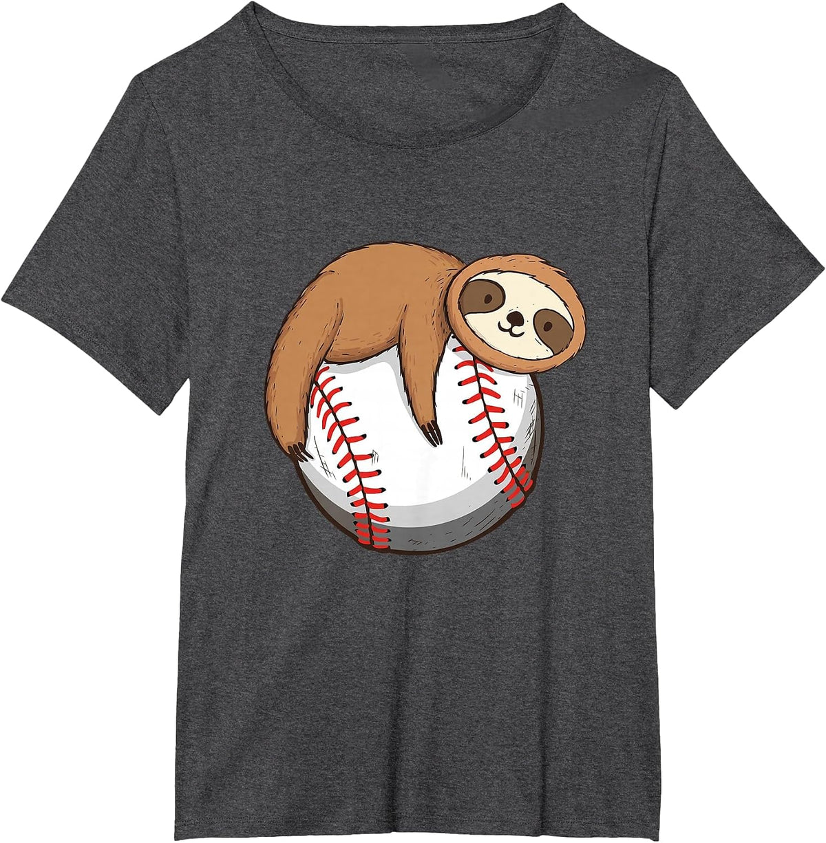 Sloth Baseball Player - Catcher Pitcher Animal Nature Lover T-Shirt - Dark Heather Grey