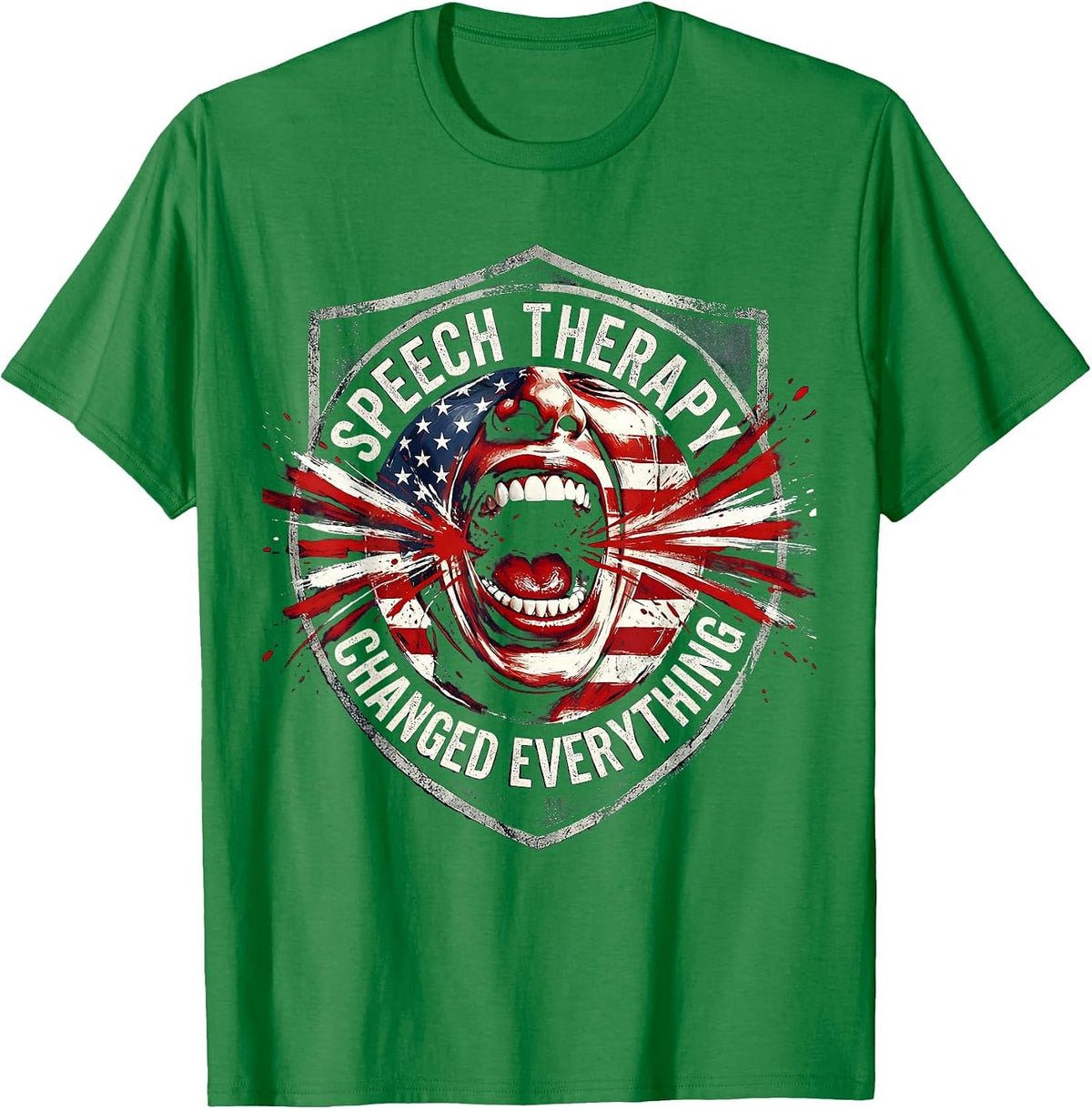 Men's Speech Therapy Changed Everything Therapist Design T-Shirt - Kelly Green