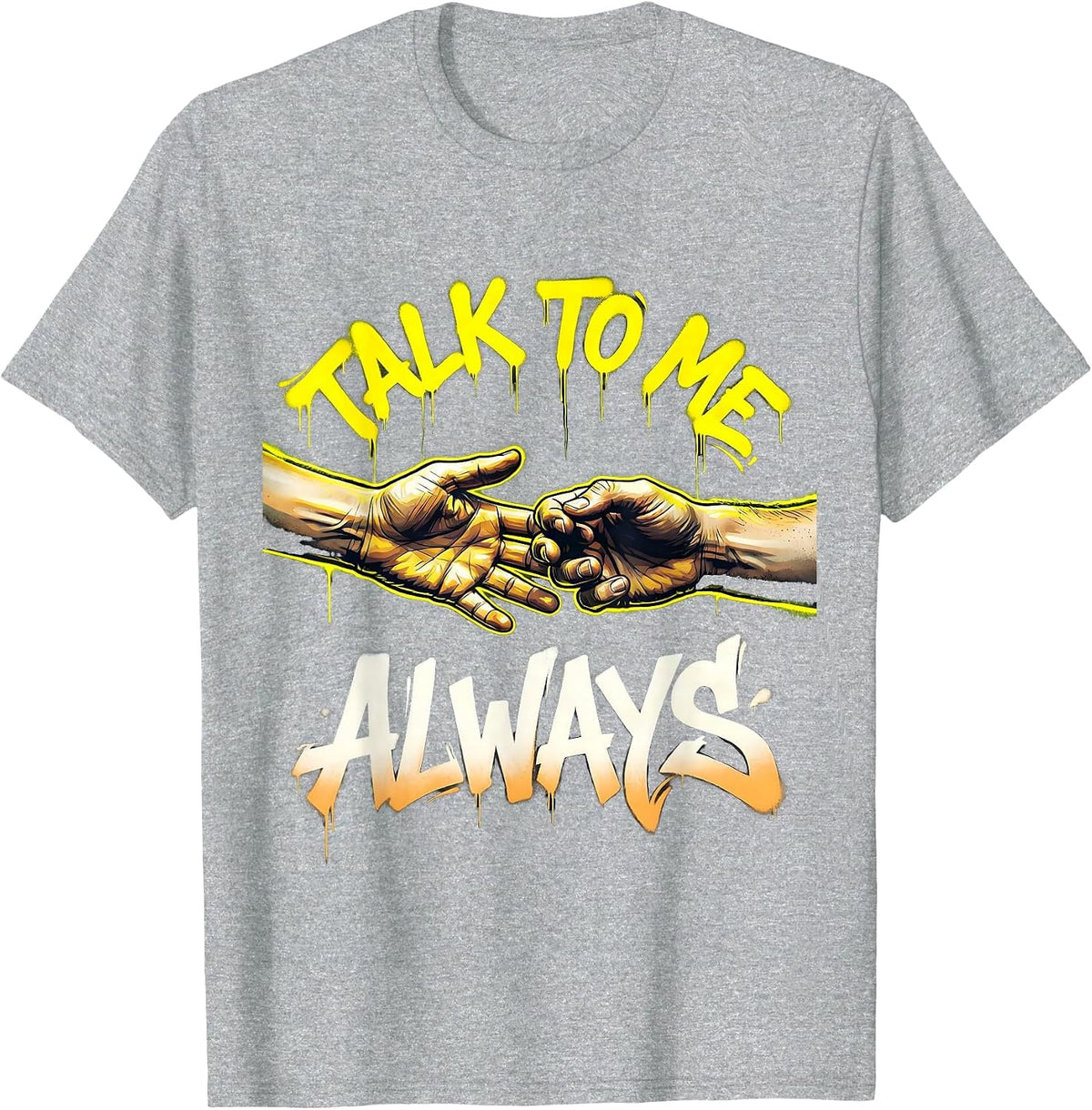 Men's Talk To Me Always Suicide Prevention Awareness T-Shirt - Heather Grey
