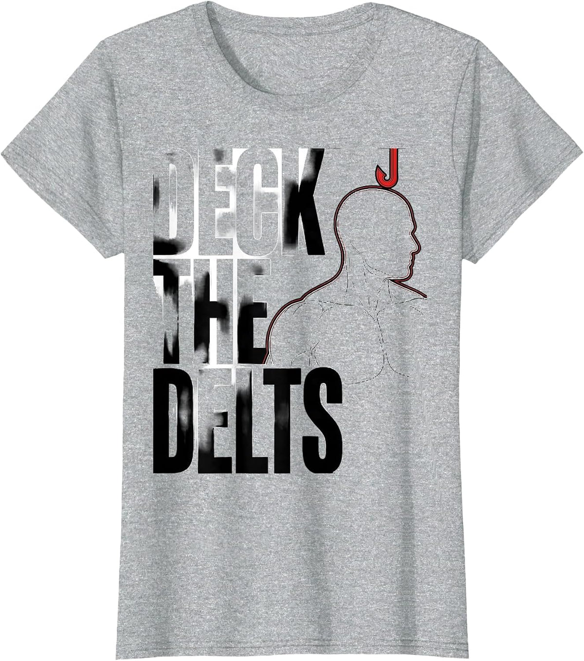 Deck The Delts Funny Physical Therapist Christmas Rehab T-Shirt - Heather Grey