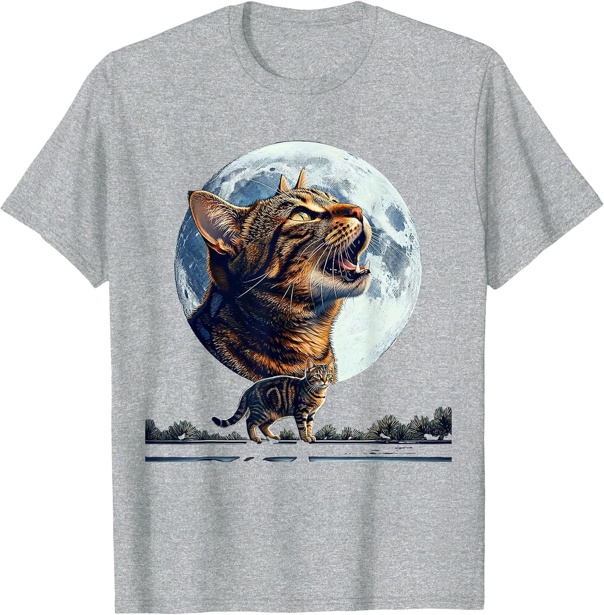 Men's I Hear the Brown Tabby Caterwaul at the Moon Cat Owner T-Shirt - Heather Grey
