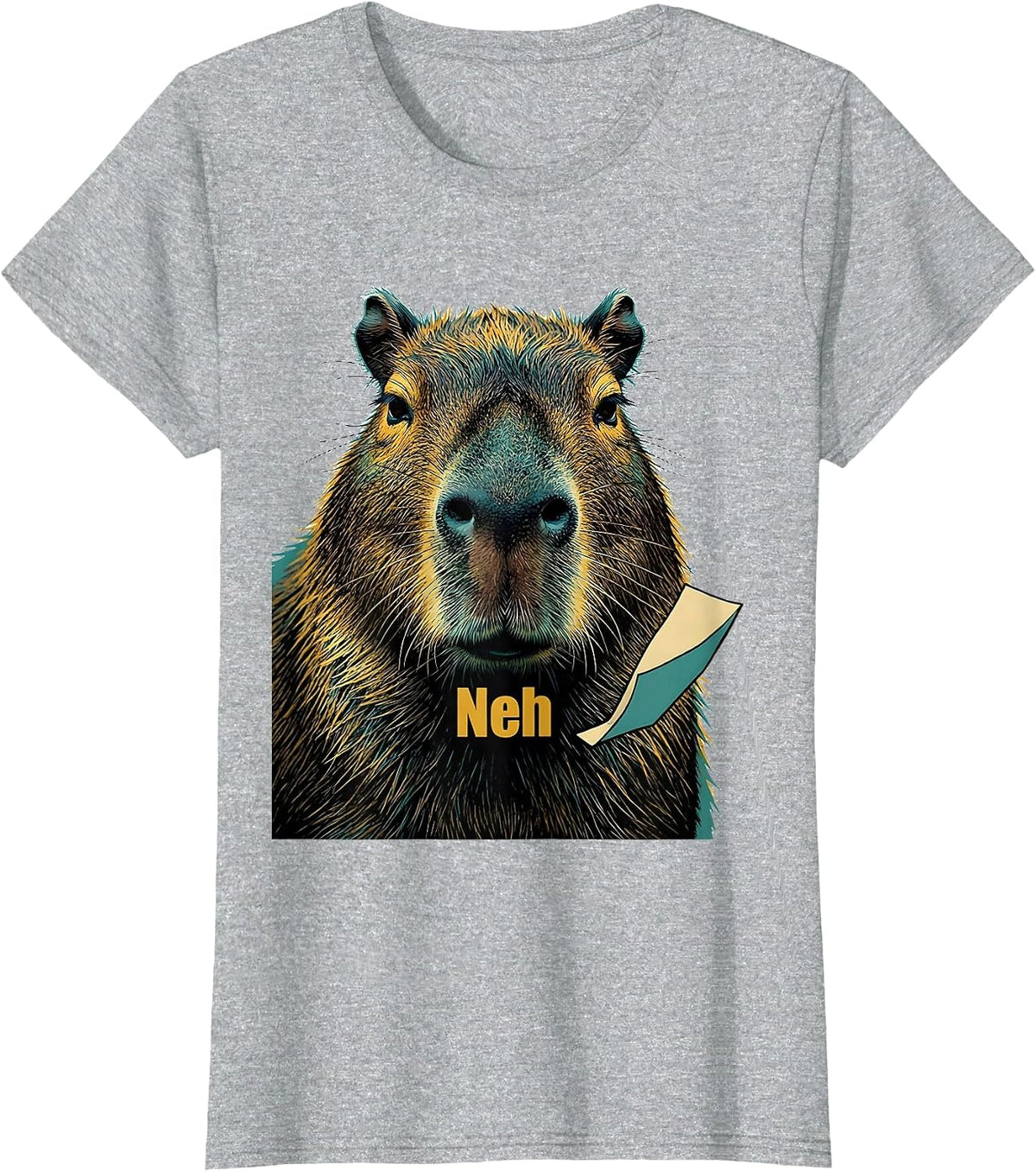 Neh Funny Capybara Meme Animal Humor T-Shirt - Heather Grey