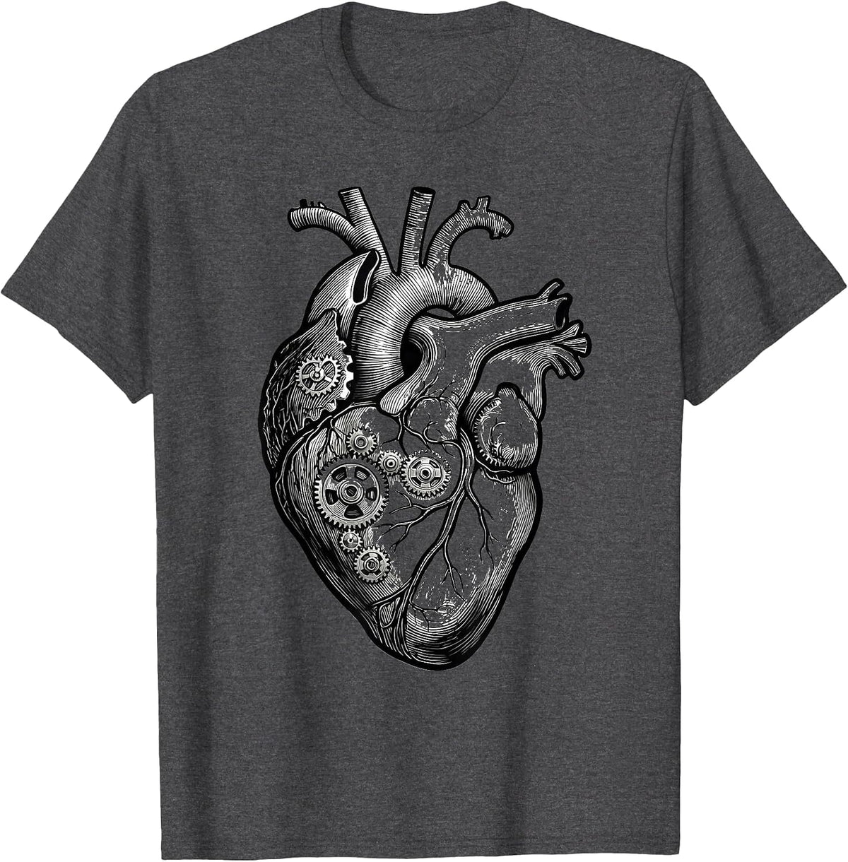 Special Education Heart Gears Illustration T-Shirt - Dark Heather Grey